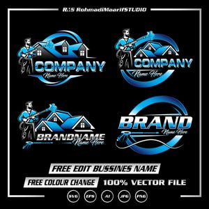 Professional Pressure Washing Logo , SVG PNG Bundle for Instant Download