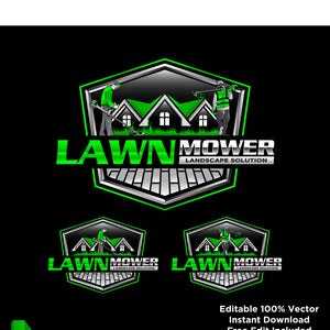 Lawn Mower Logo, Zero Turn Mower Logo, Landscaping Logo, Yard Service Logo, Lawn Care Logo Design, Lawn Mowing Logo, Lawn Care Templates
