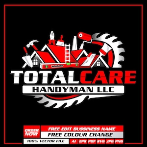 Modern Home Construction Logo Design: Handyman, Renovation, Roofing