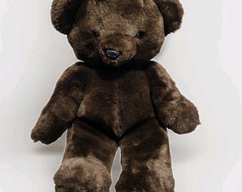Vintage Russ Dark Brown Bear Cocoa Teddy Bear 14&quot; Plush Toy 1980s