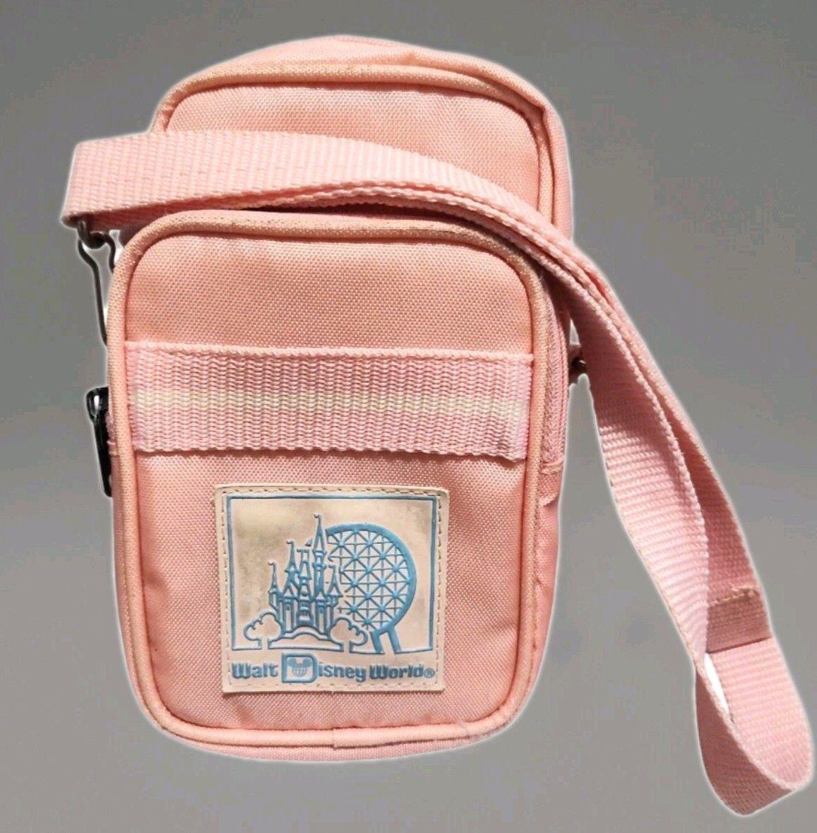 Vintage Walt Disney World Camera Bag With Strap Pink Vtg EUC 7" X 4" Fast Ship