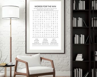 Motivational Word Search Puzzle Print: Positive Affirmations (Digital Download