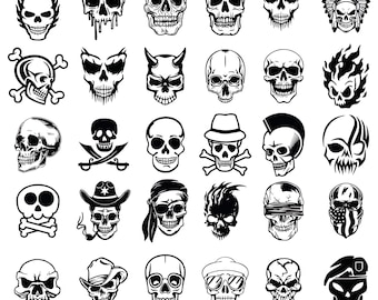 Schedel Svg-bundel, schedel Png, Sugar Skull Svg voor Cricut, Punisher Skull Svg, schedel silhouet, schedel Vector, skelet Svg, Instant Download