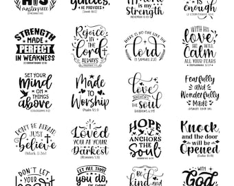 Paquete de SVG cristianos, SVG de Pascua, SVG de Jesús, SVG de fe, SVG religioso, SVG de las Escrituras, Citas de versículos bíblicos SVG PNG, Diseños de SVG cristianos, PNG