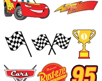 Archivos SVG de Cars, Archivos SVG de Rayo McQueen, Archivos SVG de Cars para Cricut, Archivos de corte de Rayo McQueen, PNG de Cars, Paquete de archivos SVG en capas, Cars para Cricut