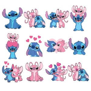 Stitch och ängel svg png-paket, Stitch t-shirt mugg kopp, Stitch svg, png, Stitch kärlekssvg, ängel, Stitch med ängel svg, Stitch par svg