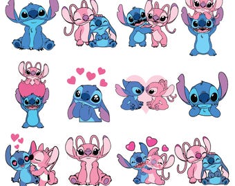 Stitch and Angel Svg Png Bundle, Stitch Tshirt Mug Cup, Stitch Svg, Png, Stitch Love Svg, Angel, Stitch With Angel Svg , Stitch Couple Svg