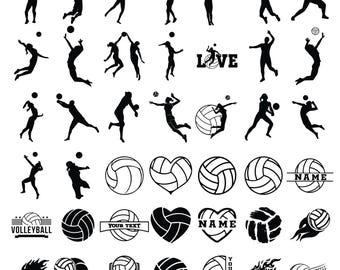Volleyball SVG Bundle, Volleyball Silhouette, Volleyball Outline, Volleyball Player SVG, Volleyball Cut Files, Volleyball Mom Svg, Sport Svg