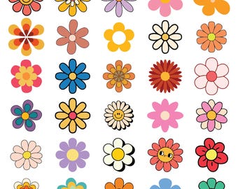 Flower SVG Bundle, Spring Flower SVG, Flower Png Bundle, Flower Clipart, Retro Flower Svg, Flower Cut File, Flower Svg, Simple Flower SVG