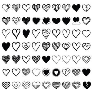 Heart Svg Bundle, Heart Doodle Svg, Hand Drawn Heart Svg, Heart Clipart, Valentine Day Heart Svg, Instant Download, Love Svg, Love Clipart