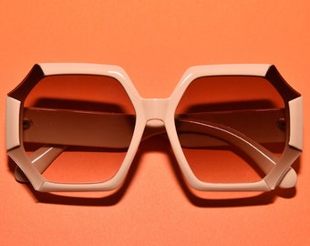 1970s Vintage Style Oversized Sharp Hexagon Oversized Sunglasses | Multiple Colors