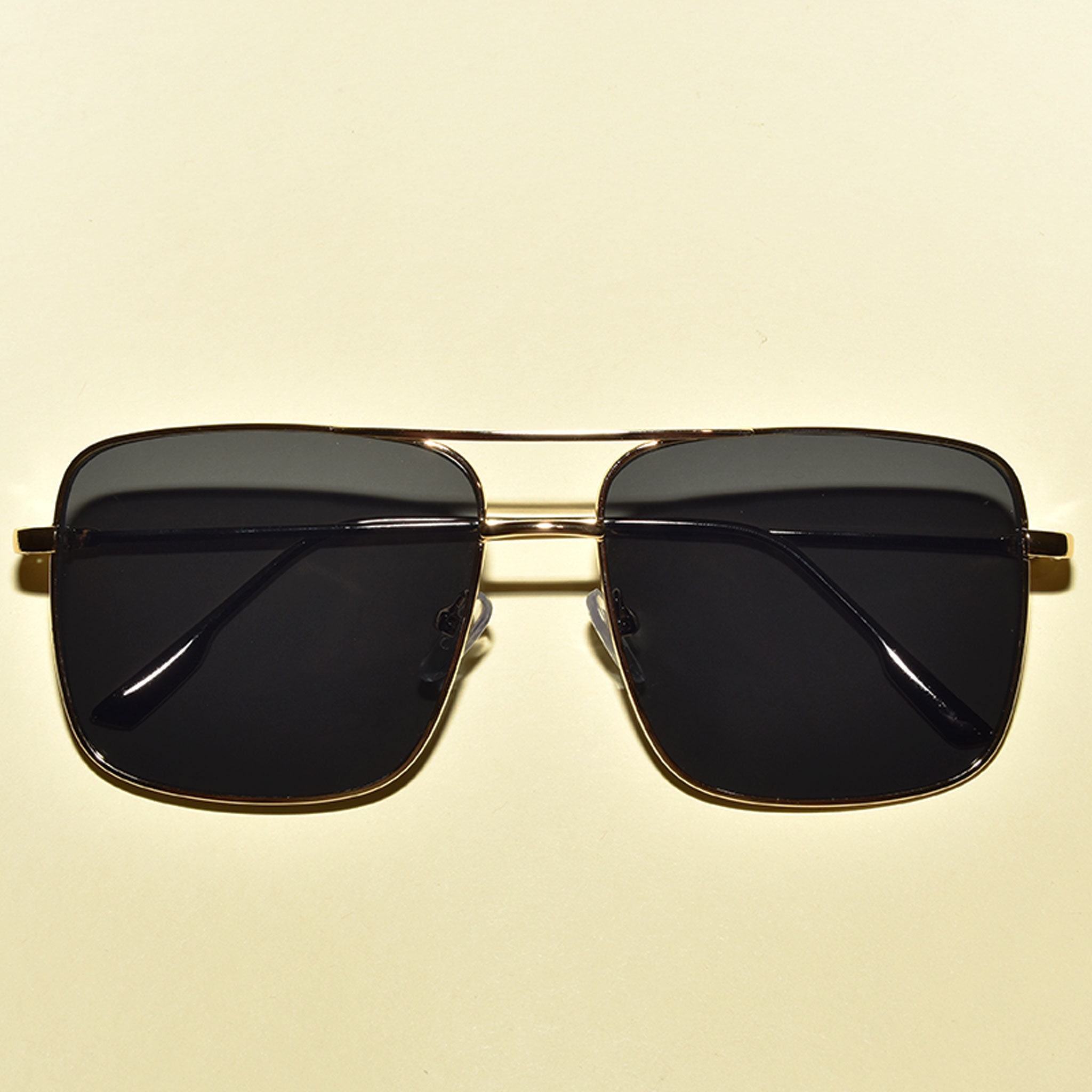 Frye oversize double bridge aviator sunglasses UNISEX new gold frame smoke lens. Billie Unisex Aviator Sunglasses by FREYRS Eyewear main image 3