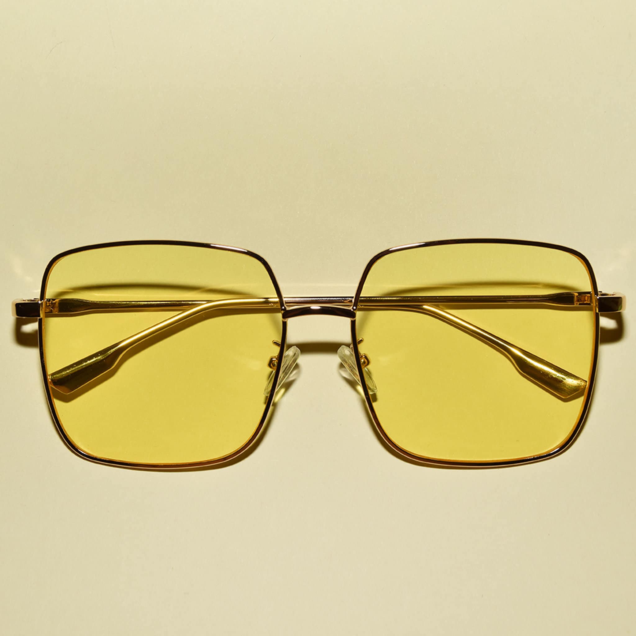 Vintage Gold Square Oversized Sunglasses UV Protection 1970s Oversized Square Sunglasses Gold Sides With Screws  main image 4