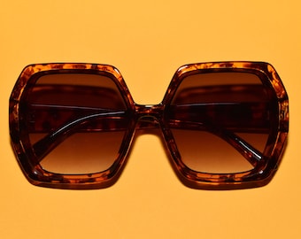 1970s Vintage Style Oversized Square Sunglasses | Multiple Colors