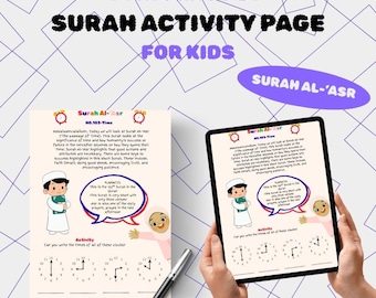 Surah Al-'Asr Worksheet | Ramadan Islamic Kids Activity | Muslim Homeschool Quran Learning PDF | Islamic Education Resource (Printable PDF)