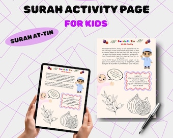 Surah At-Tin Worksheet Printable | Ramadan Kids Activity | Muslim Homeschool Quran Learning PDF | Islamic Education Resource (Printable PDF)