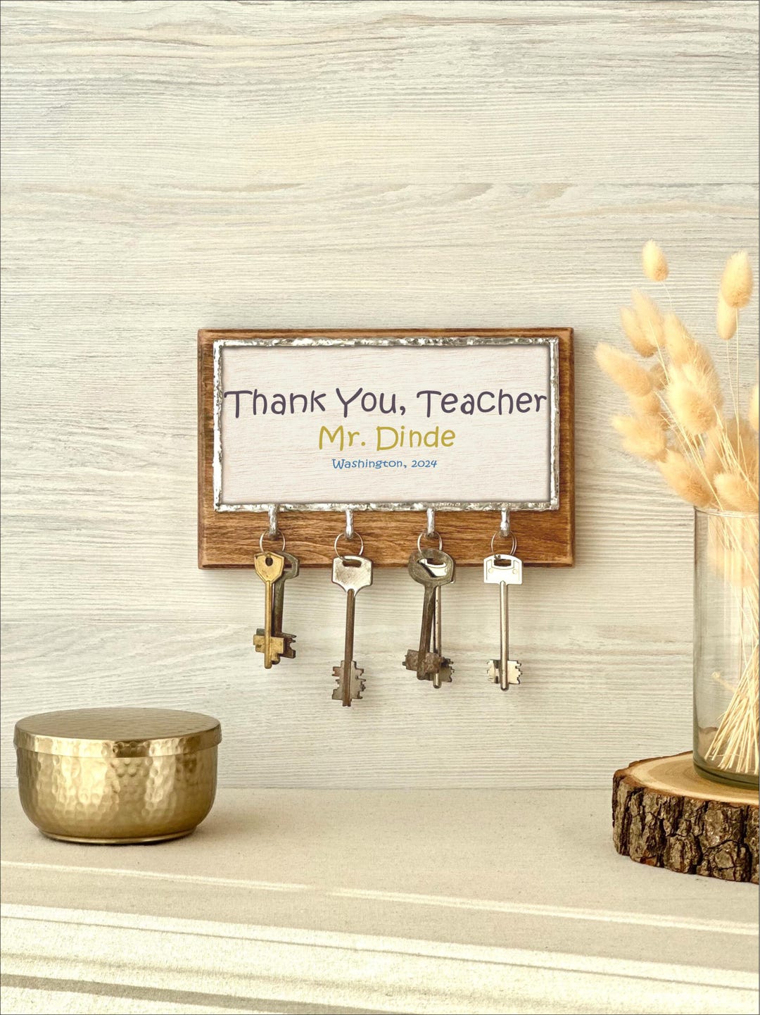 Personalized Teacher Key Holder | Thank You Teacher Gift | Handmade ...