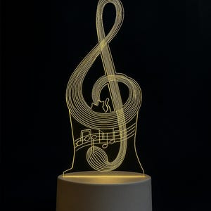 Musical Note Cat LED Night Light: Treble Clef Desk Lamp