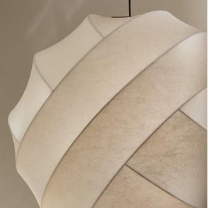 Handmade Silk Pendant Light, Minimalist Wabi-Sabi Ceiling Lamp, Modern Sculptural Lighting for Living Room Bedroom Dining, 3 Sizes Available