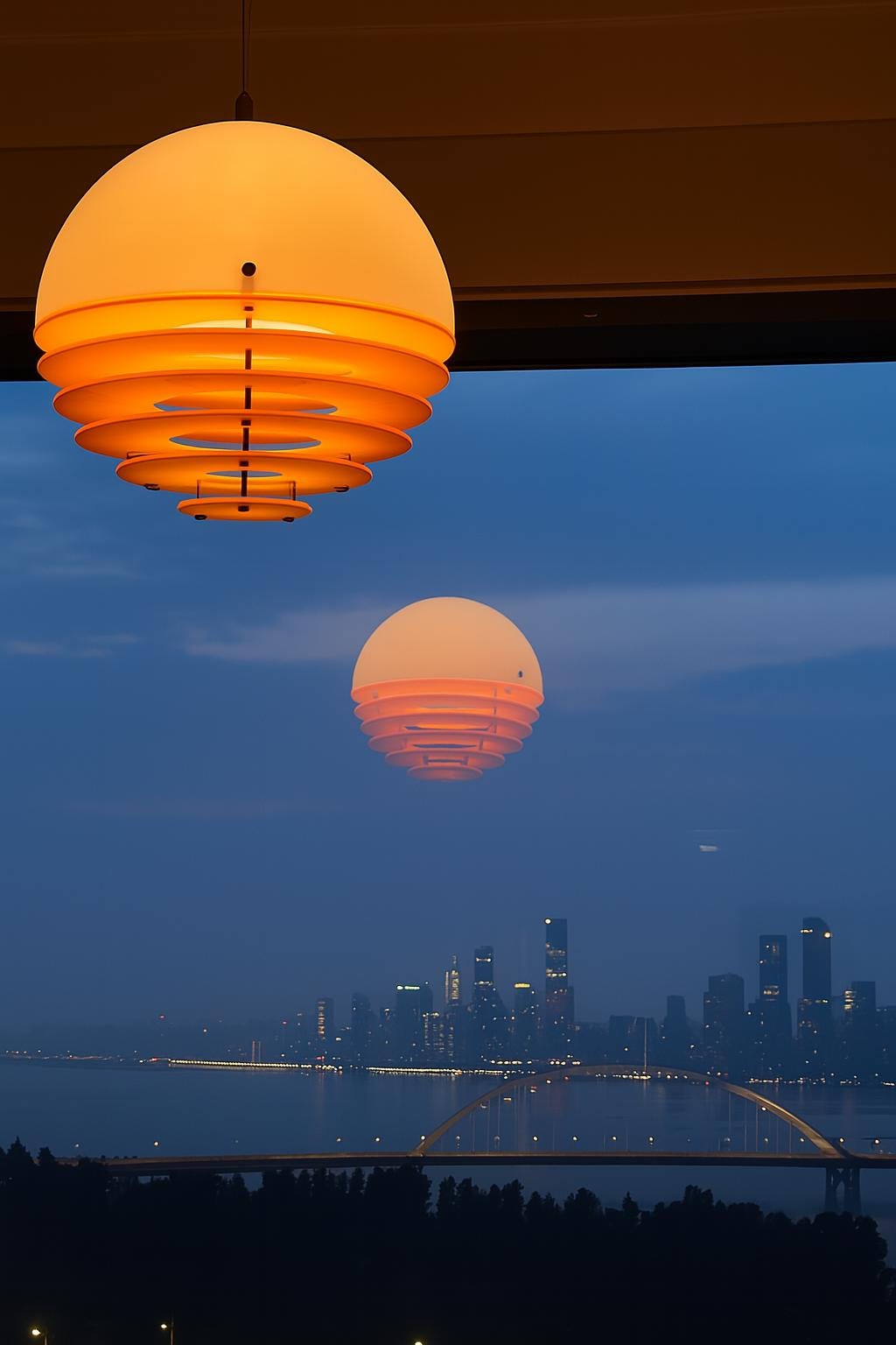 Sunset Glow Pendant Light –warm Ambient Ceiling Lamp –modern