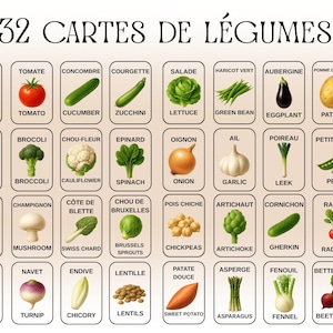 Cartes Montessori Éducative français Anglais
