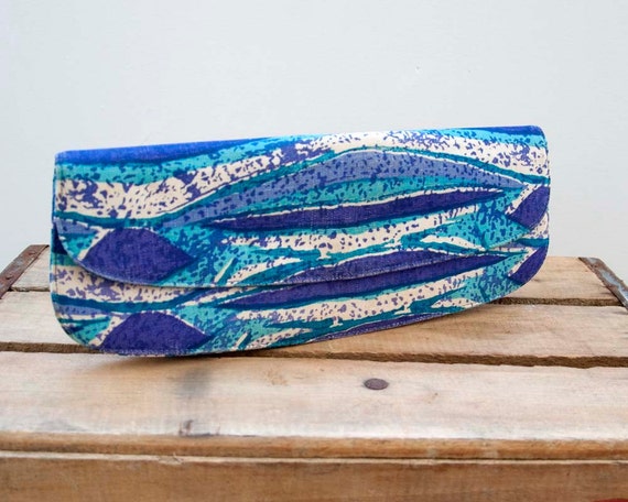 50s 60s Vintage Batik Canvas Vintage Clutch