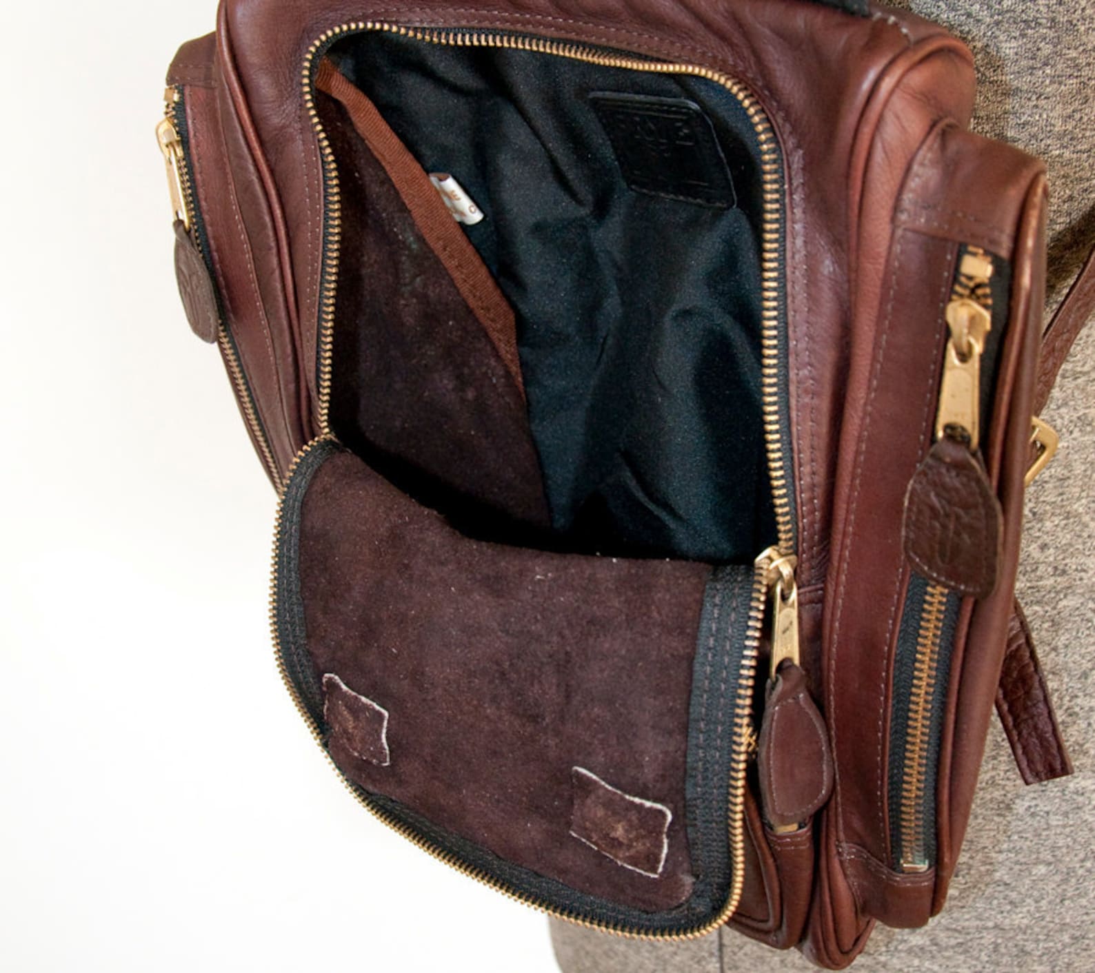 Vintage FRYE Brown Leather Backpack Etsy