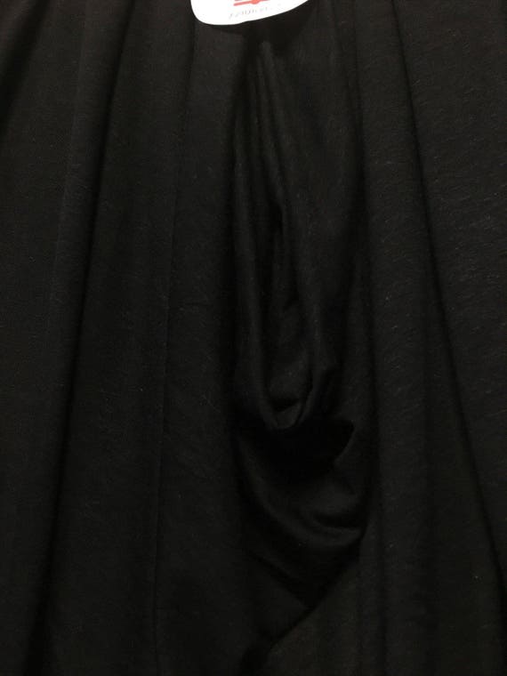 Linen Tencel Luxurious Japanese Knit Drapey Jersey fabric semi-sheer BLACK