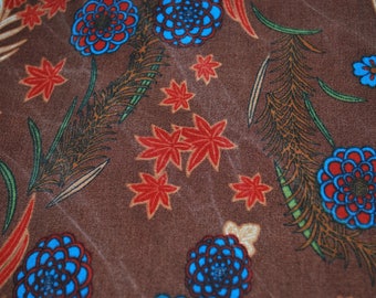 Tencel Gabardine Washed Woven Fabric Ecofriendly Japanese Floral Print
