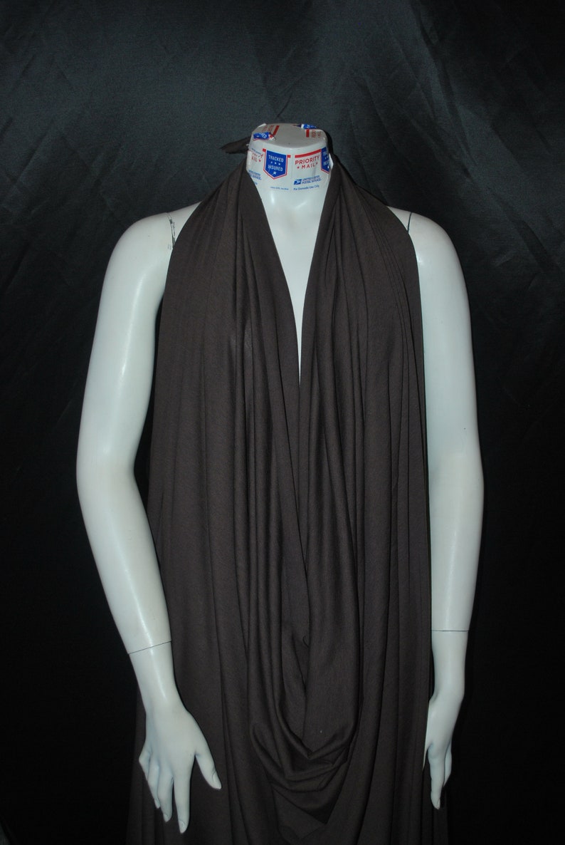 Bamboo Cotton Jersey Knit Fabric Eco-friendly t-shirt material 8 oz Lineal yard Chocolate brown by the yard 64" wide image 7
