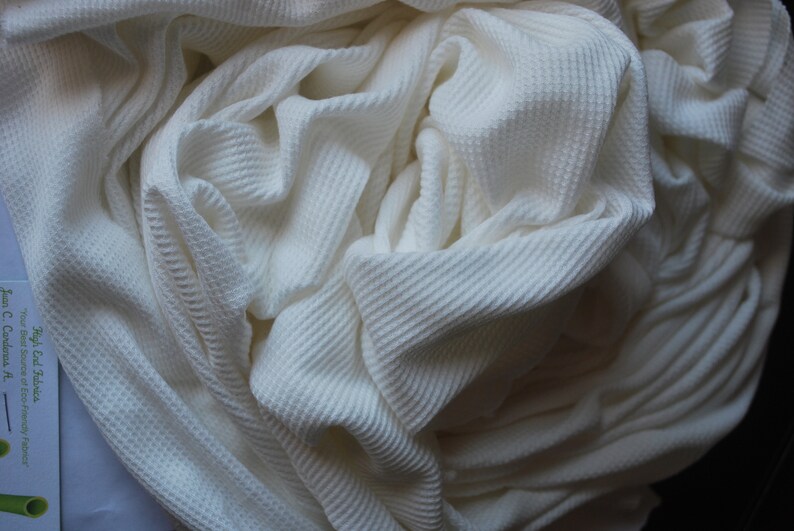 Bamboo Cotton Thermal Knit Fabric Ecofriendly 7.58 Oz Lineal Etsy