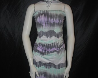 Rayon Stretch Jersey Knit Fabric Beautiful rayon spandex chevron zig zag ombre tie dye style by the yard mint purple