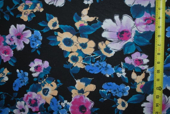 Rayon Stretch Jersey Knit Fabric Beautiful turkish flowers multi combo 9.5 oz