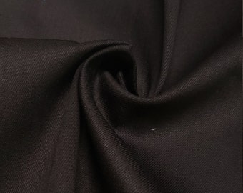 Denim tencel cotton elastano woven fabric Italian Candiani premium  denim in Coal black by the yard or wholesale