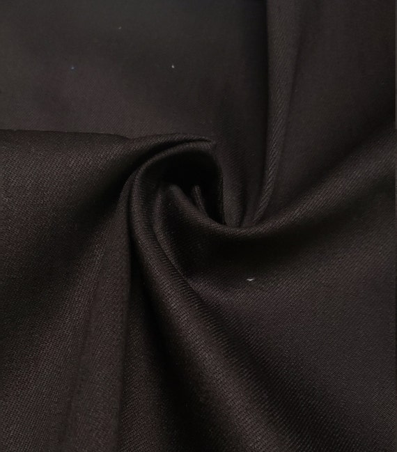 Denim tencel cotton elastano woven fabric Italian Candiani premium  denim in Coal black by the yard or wholesale