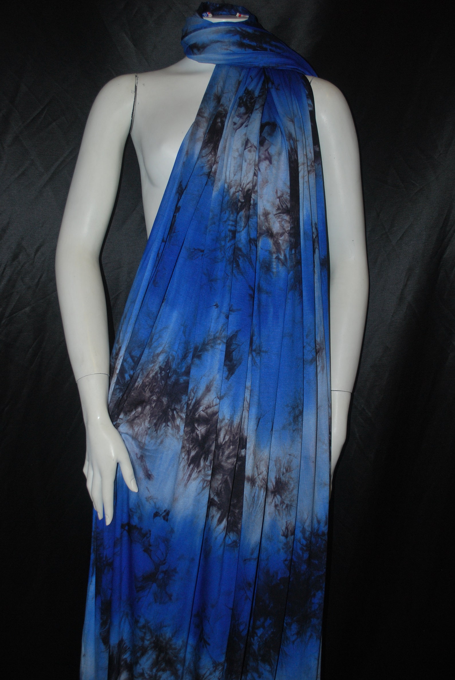 TieDye Rayon Spandex Jersey Knit Fabric Beautiful Cobalt Blue Etsy