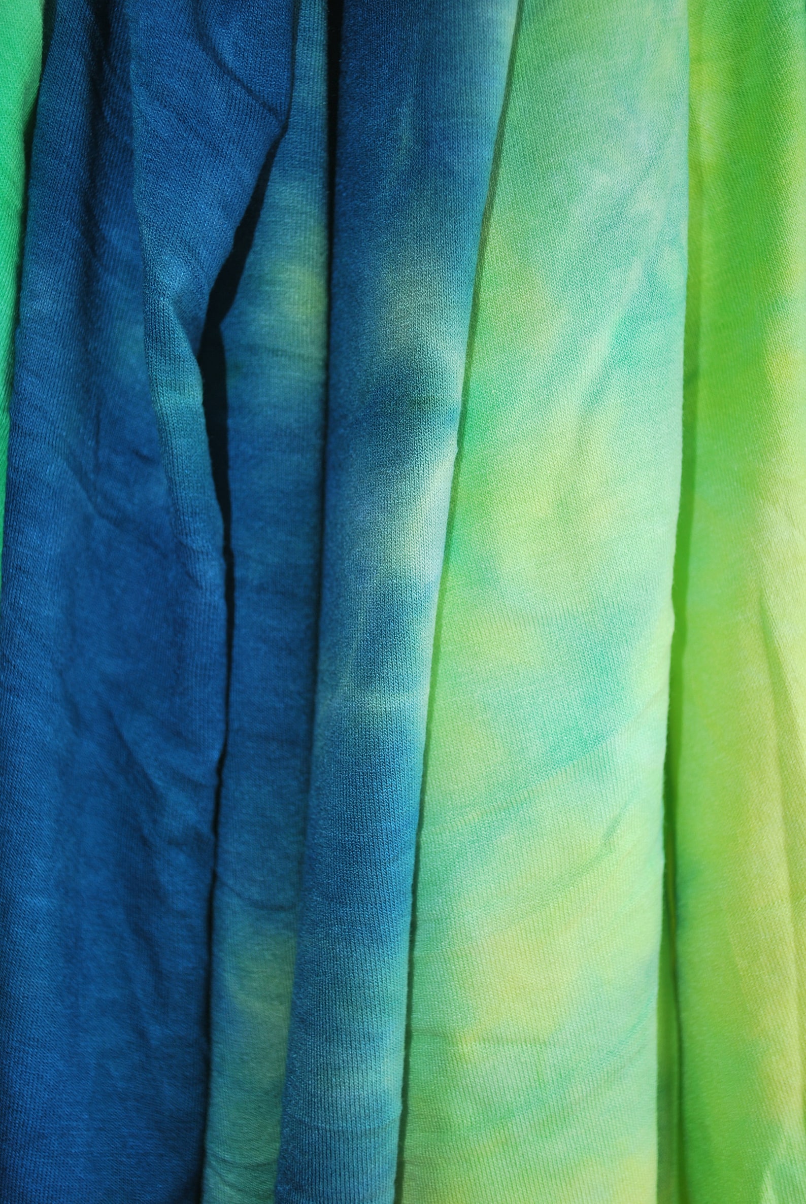 TieDye Rayon Spandex Jersey Knit Fabric Beautiful Teal Lime Etsy
