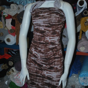 Rayon Spandex Knit Jersey Fabric abstract tribal print by the yard brown combo
