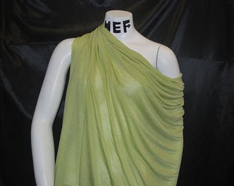 Italian Tencel Semisheer Jersey Knit Fabric Ecofriendly Gorgeous Wasabi Green