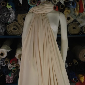 Italian Bamboo elastano knit fabric Silk kiss 4 Ways Spandex Knit Jersey Fabric Ecofriendly Bone Ivory By the yard