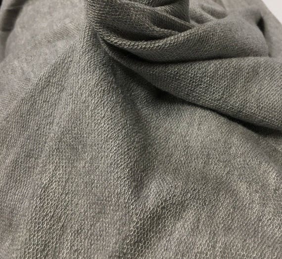French terry Modal Spandex Knit Fabric Super Soft and Drapy Heather Gray