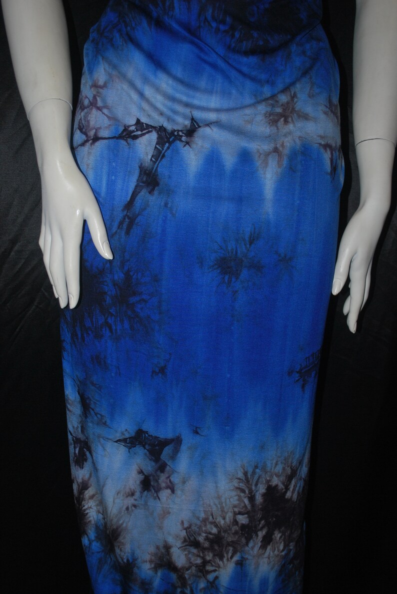 TieDye Rayon Spandex Jersey Knit Fabric Beautiful Cobalt Blue Etsy
