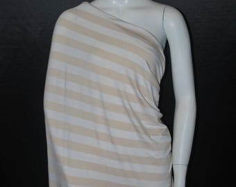 Modal Supima Knit Jersey Ecofriendly High-end Fabric Horizontal Stripes natural