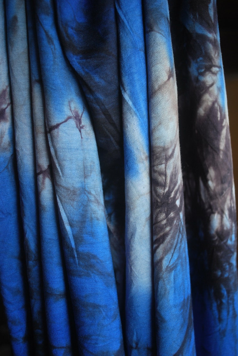 Tiedye Rayon Spandex Jersey Knit Fabric Beautiful Cobalt Blue Etsy
