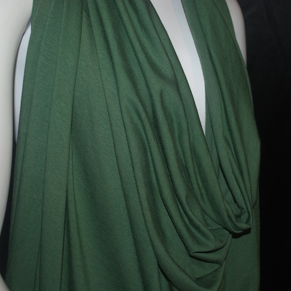 Bamboo Cotton Spandex Jersey Knit Fabric Eco-Friendly 4ways spandex  Jade by the yard