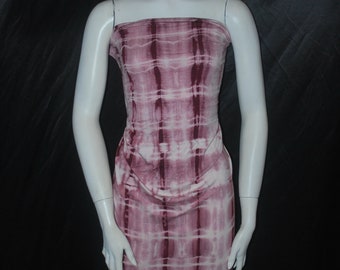 Tie-Dye Rayon Spandex Print Jersey Knit Fabric Beautiful Vertical  WINE  combo Croc style by the yard dress weight.