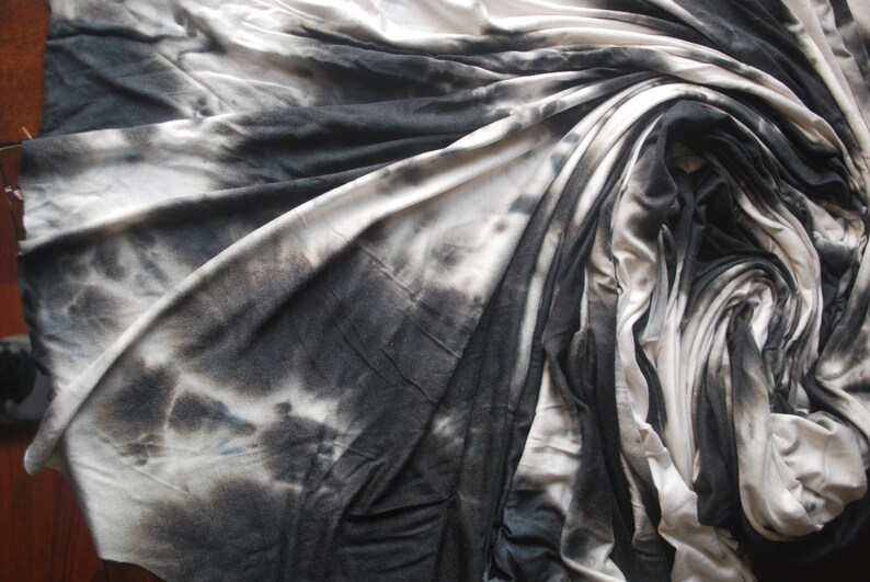 Tiedye Rayon Spandex Jersey Knit Fabric Beautiful Black/white Etsy