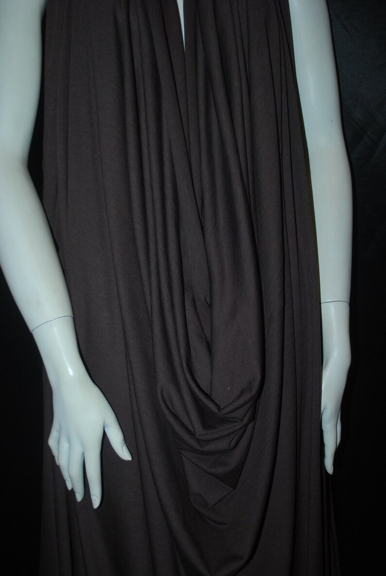 Bamboo Cotton Jersey Knit Fabric Eco-friendly t-shirt material 8 oz Lineal yard Chocolate brown by the yard 64" wide image 8