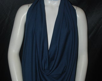 Bamboo Cotton Jersey Knit Fabric Ecofriendly t-shirt material 8 oz - Navy