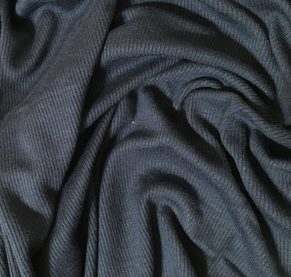 Prewashed Organic Cotton Tencel Spandex 2x1 Rib Knit Fabric by Yard Off  White